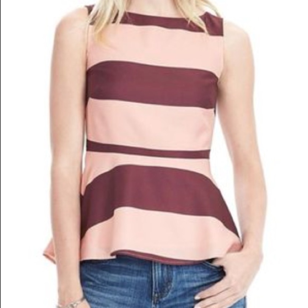 Banana Republic striped peplum top